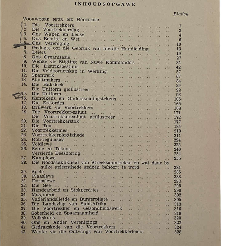 1942 Handleiding vir leiers van die Voortrekkers Hardcover w/o Dustjacket