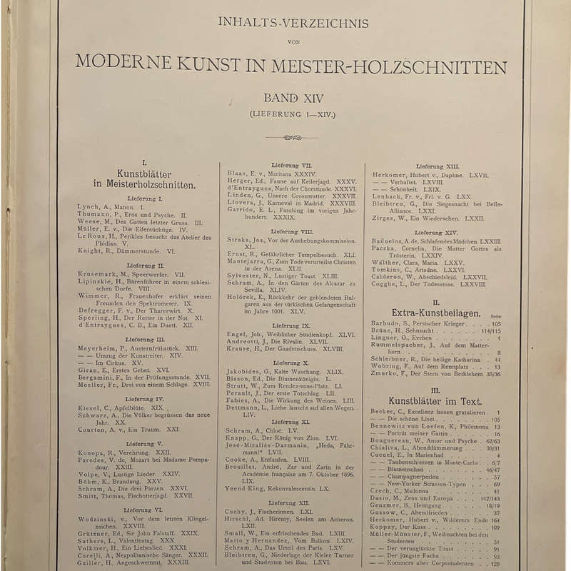 1985 MODERNE KUNST in Meister-Holzschnitten nach Gemälden und Sculpturen berühmter Meister der Gegen