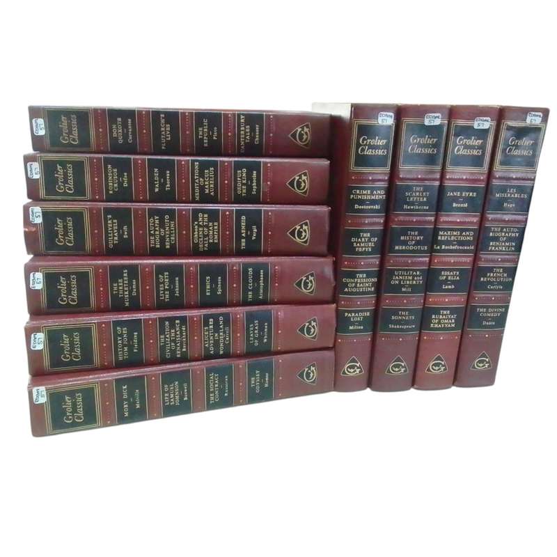 1956 Grolier Classics - Classic Appreciated Society Volume 1-10 set Hardcover w/o Dustjackets