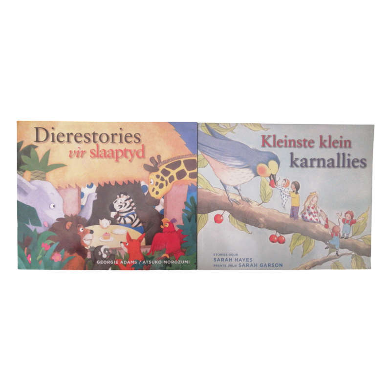 2010 Dierestories Vir Slaaptyd by Georgie Adams and Atsuko Morozumi and Kleinste Klein Karnallies by