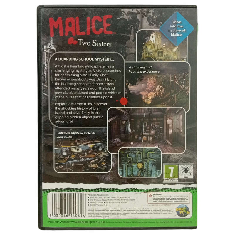 Malice Two Sisters - Hidden Objects Game PC (CD)