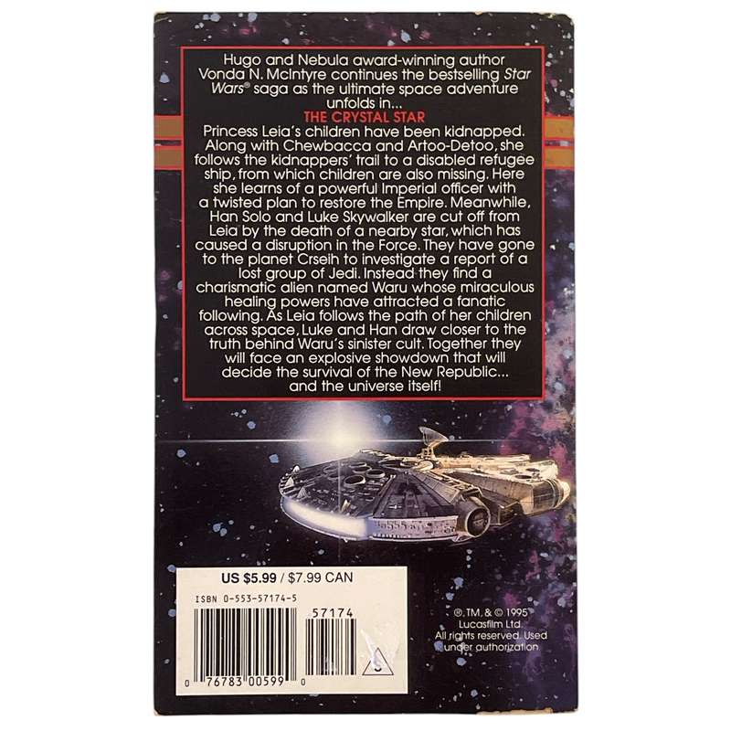 1995 Star Wars - The Crystal Star by Vonda N. McIntyre Softcover