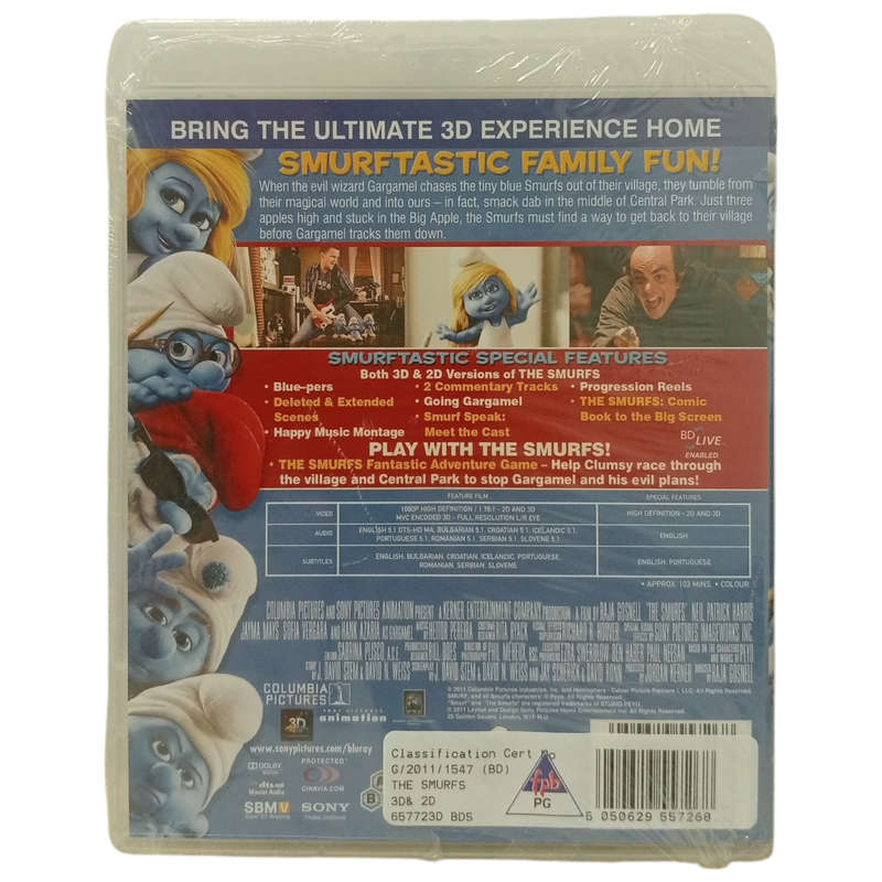 The Smurfs 3D Blu-Ray [Factory Sealed]