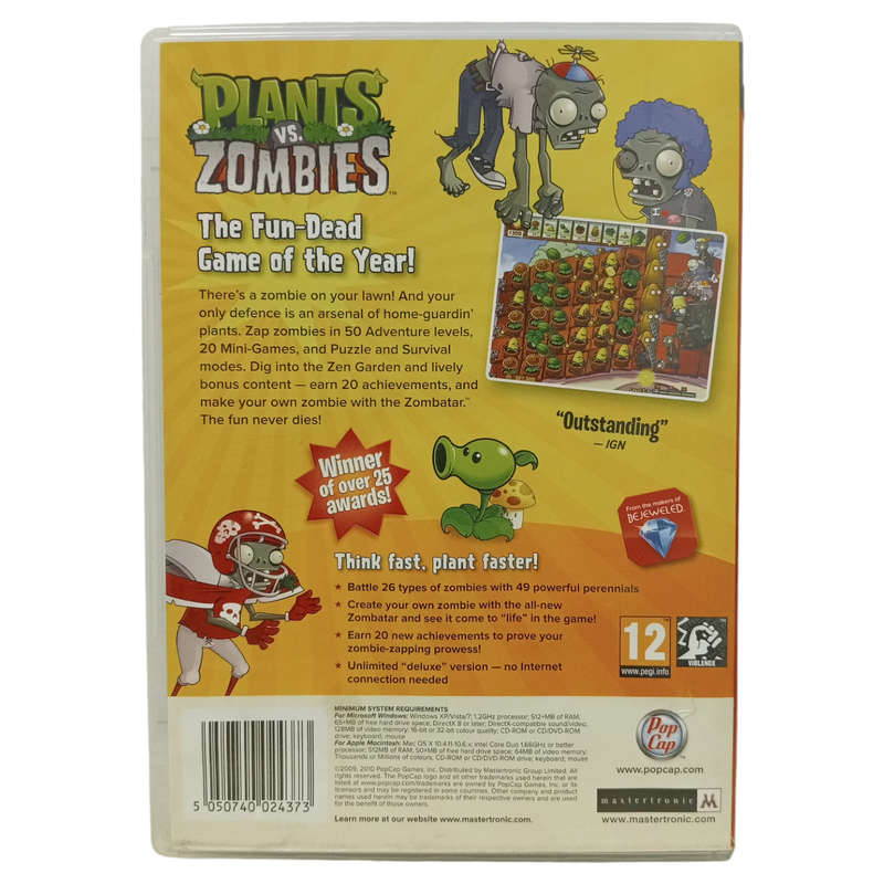 Plants Vs Zombies PC (CD)
