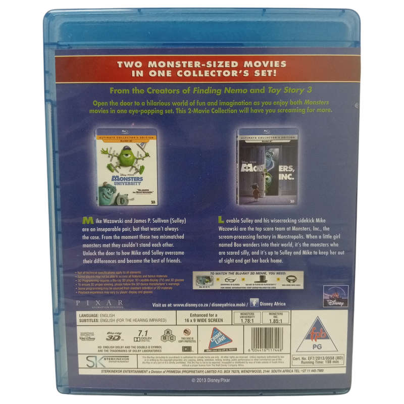 Monsters, Inc. Monsters University Blu-Ray