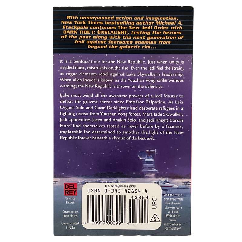 2000 Star Wars - The New Jedi Order - Dark Tide 1 - Onslaught by Michael A. Stackpole Softcover