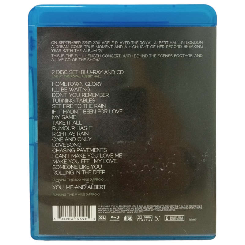Adele Live At The Royal Albert Hall Blu-Ray