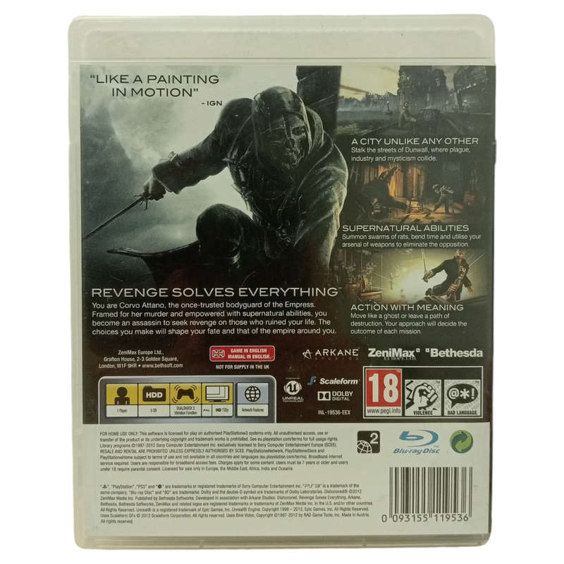 Dishonoured PlayStation 3