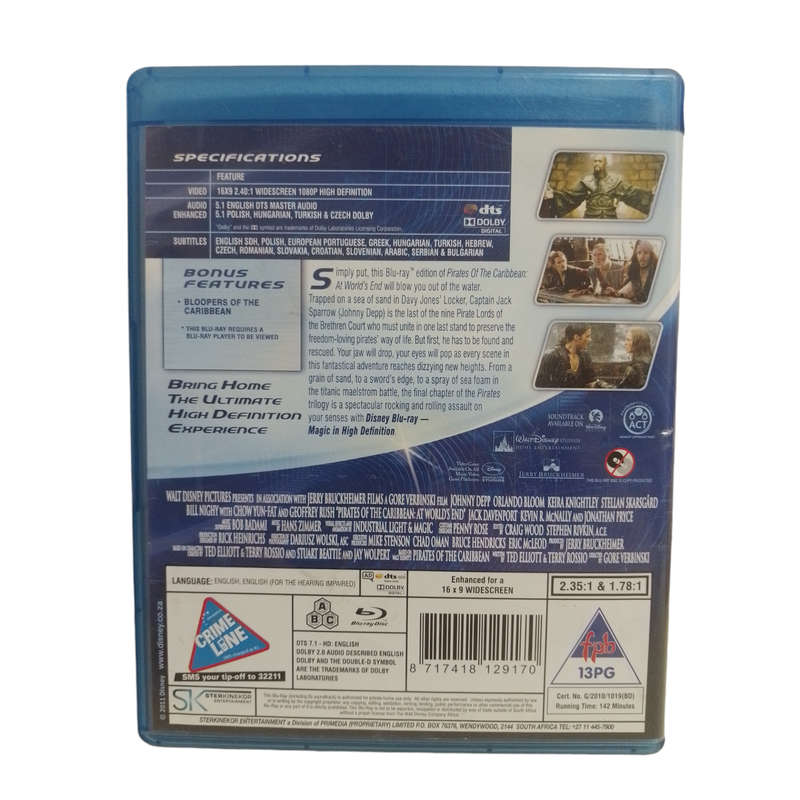 Pirates Of The Caribbean Blu-Ray