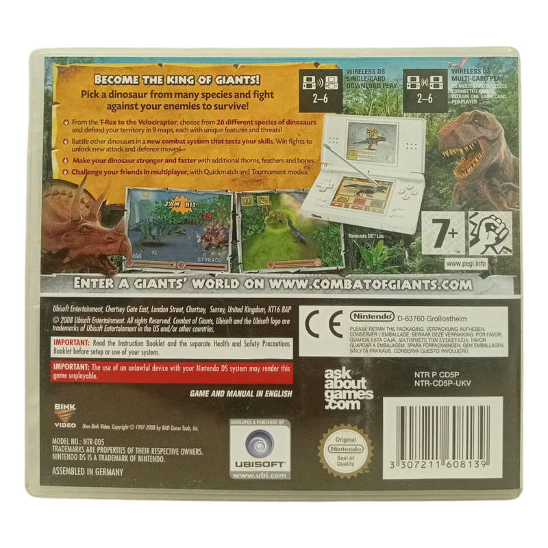 Combat Of Giants Dinosaurs Nintendo DS