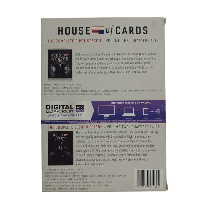 House Of Cards - Season 1-2 DVD