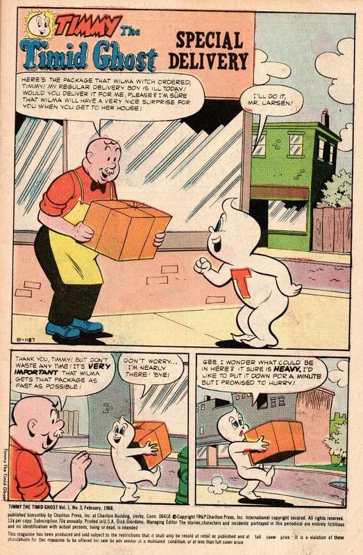 1968 Timmy The Timid Ghost Issue 3 VF Softcover