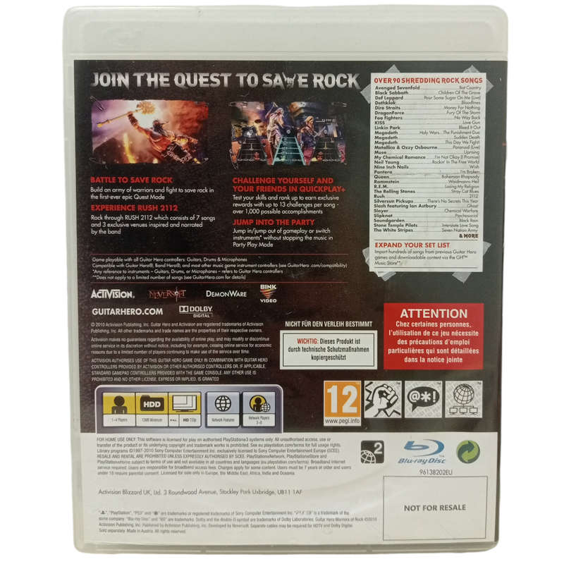 Guitar Hero - Warriors Of Rock PlayStation 3
