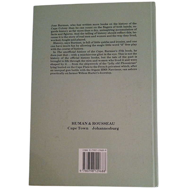 1992 The Unofficial History of The Cape by Jose Burman Hardcover w/o Dustjacket