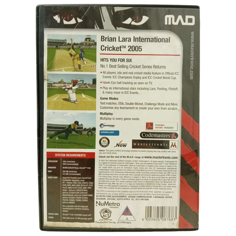 Brian Lara International Cricket 2005 PC (DVD)