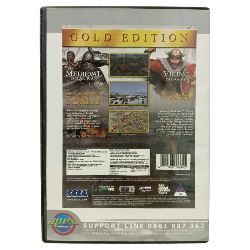 Medieval - Total War ,Viking Invasion - Expansion Pack Gold Edition PC (DVD)