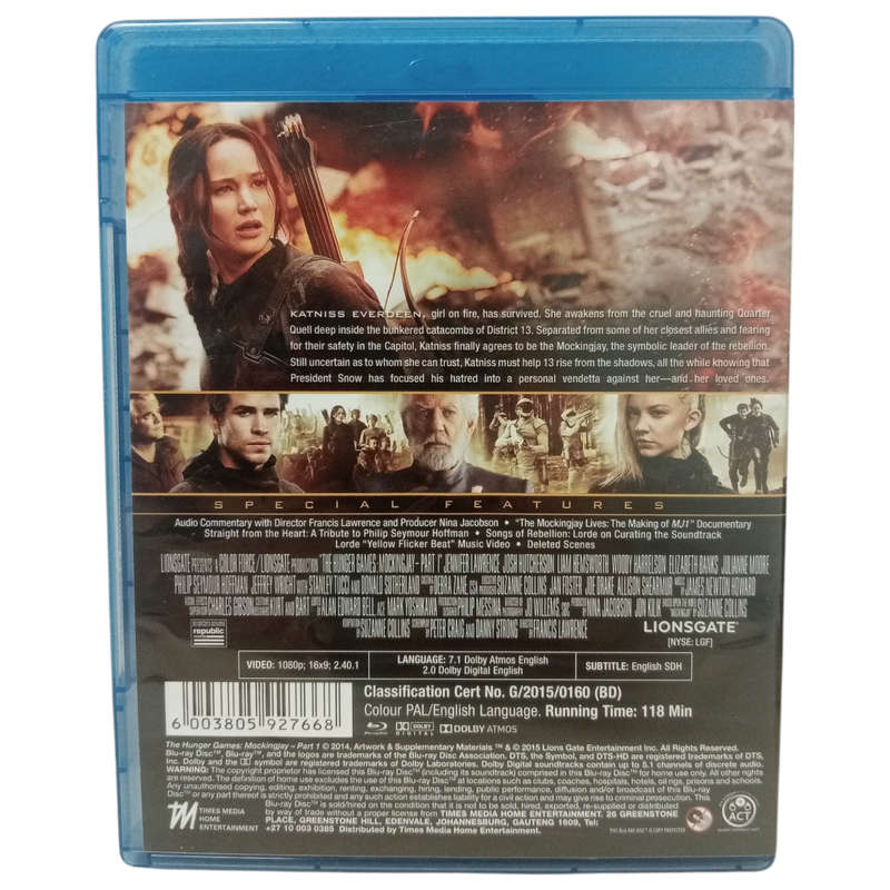 The Hunger Games: Mocking Jay Part 1 Blu-Ray