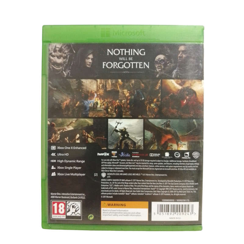 Middle Earth - Shadow Of War Xbox One
