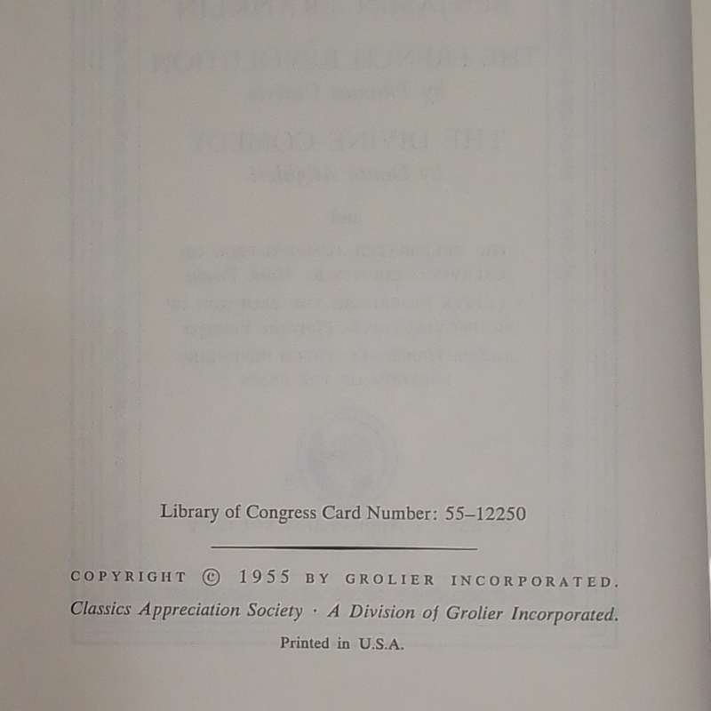 1956 Grolier Classics - Classic Appreciated Society Volume 1-10 set Hardcover w/o Dustjackets