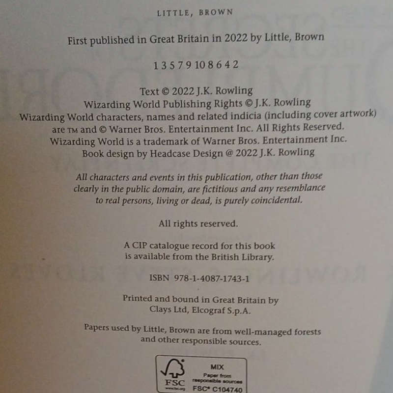 2022 Fantastic Beasts, The Secrets of Dumbledore, The Complete Screenplay Hardcover w/Dustjacket