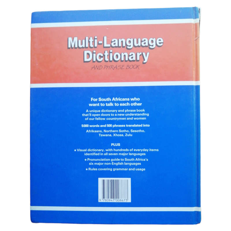 Reader's Digest South African Multi-Language Dictionary And Phrase Book 1994 Hardcover w/o Dustjacke