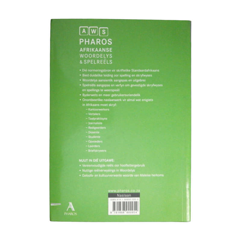 2009 Pharos Afrikaans Woordelys & Spelreels Softcover