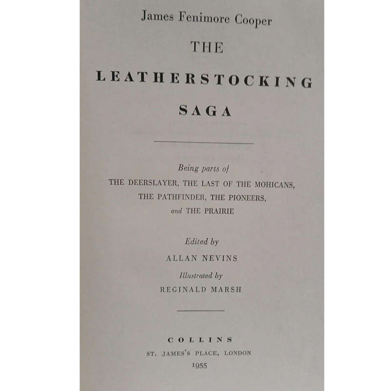 1955 The Leatherstocking Saga By Fenimore Cooper Hardcover w/o Dustjacket