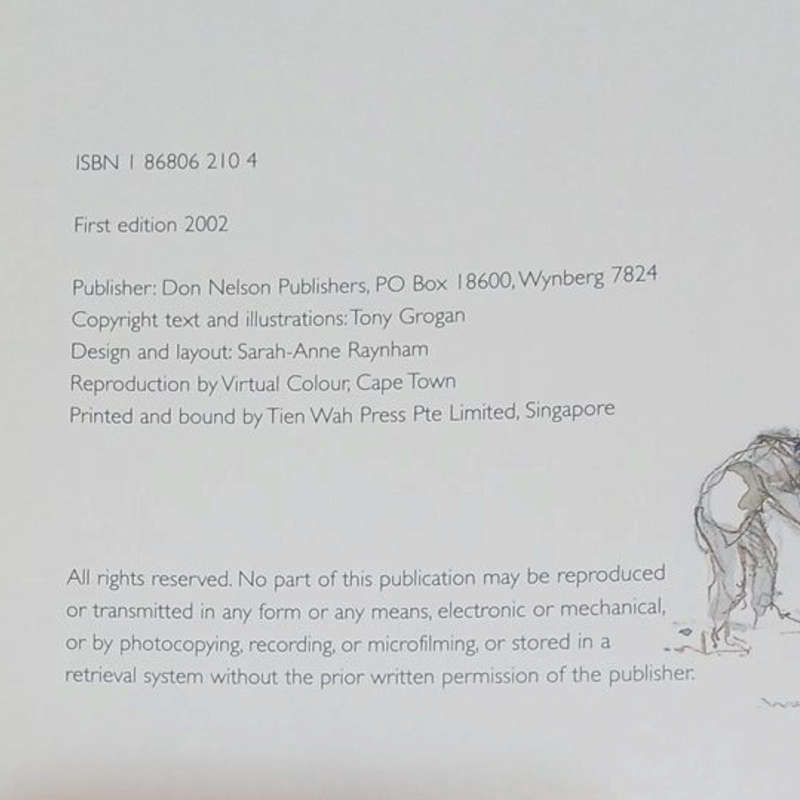 2002 Tony Grogan's Cape Town Sketchbook By Tony Grogan Hardcover w/Dustjacket