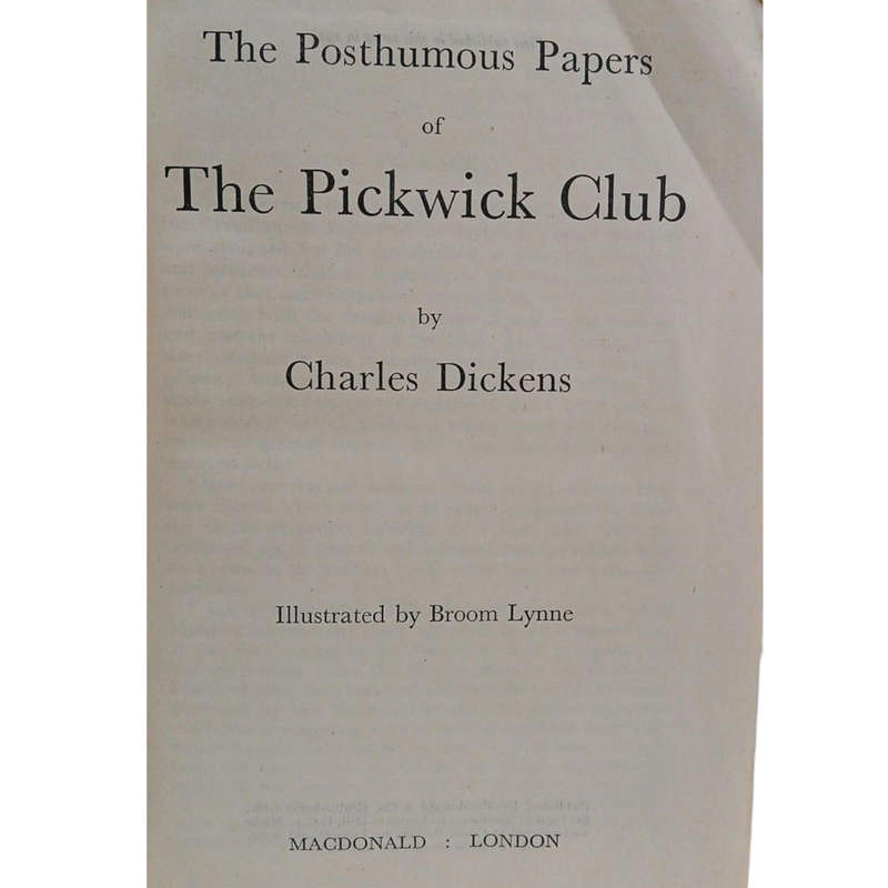 1948 The Posthumous Papers of The Pickwick Club By Charles Dickens Hardcover w/o Dustjacket