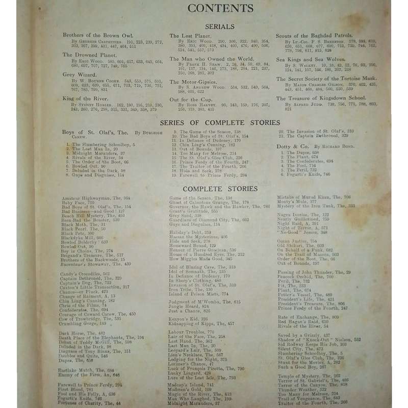 1921 Chums by Various, including, Eric Townsend, Clabon Glover, Hylton Cleaver, John Hunter, Rear Ad