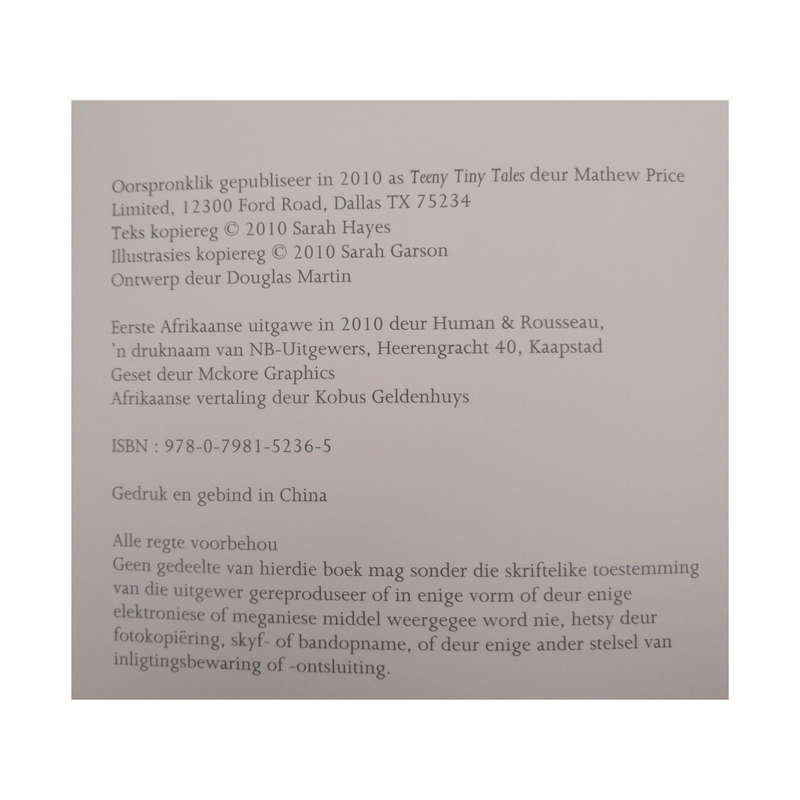 2010 Dierestories Vir Slaaptyd by Georgie Adams and Atsuko Morozumi and Kleinste Klein Karnallies by