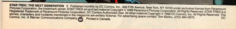 1989-1990 Star Trek- The Next Generation Issue 3-5 NM  3 Comic Set Softcover