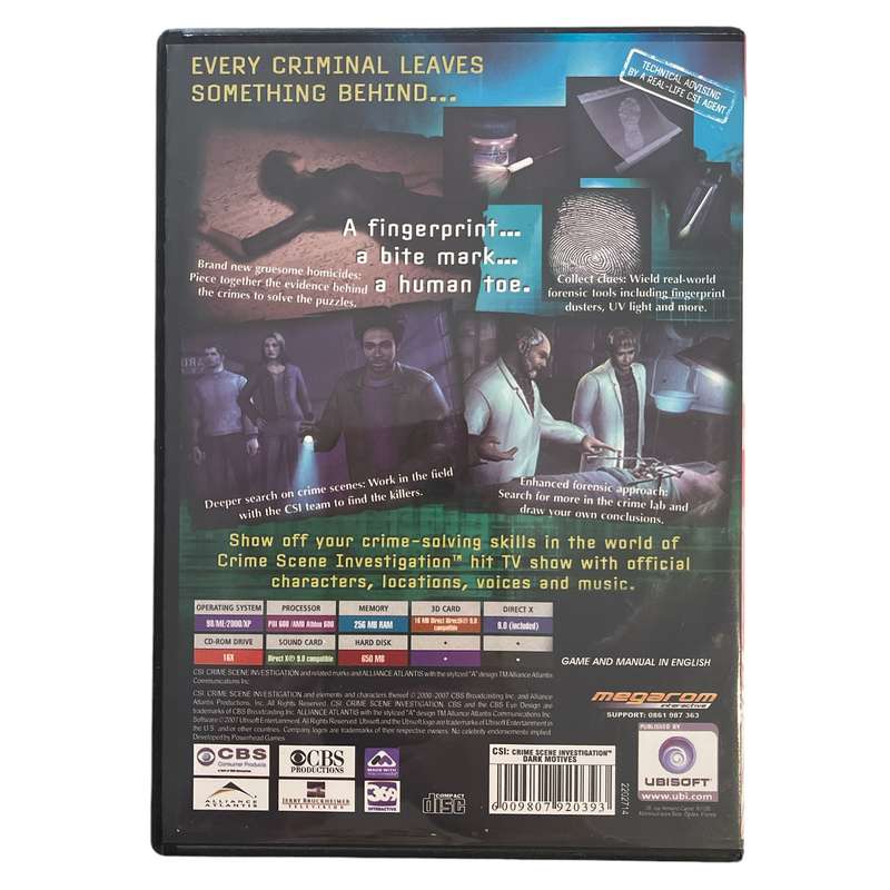 CSI: Crime Scene Investigation - Dark Motives PC (DVD)