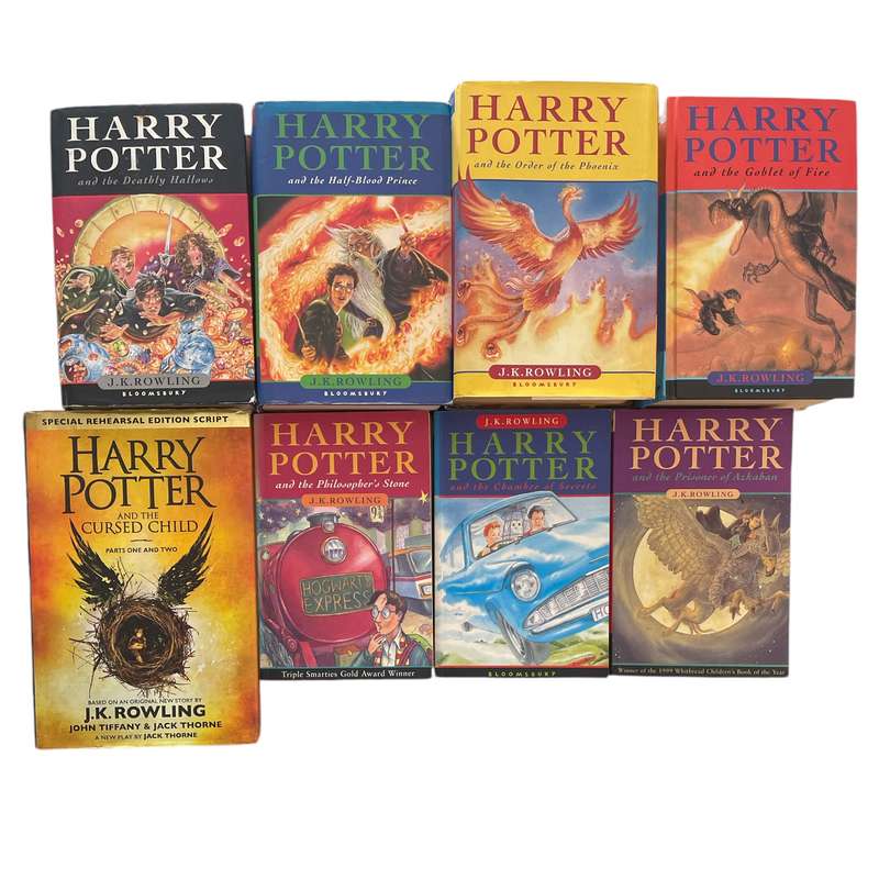 Harry Potter Book 1-7 Set and Harry Potter And The Cursed Child by J. K. Rowling  1997 Harry Potter