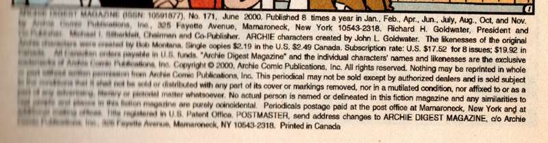 The Archie Digest Library- Laugh Number 123, Archie Number 139 and Archie Number 171 3 Comic Set Sof