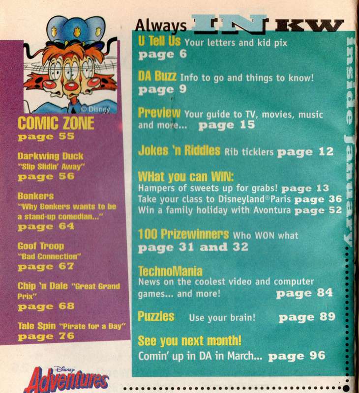 1996 Disney Adventures February 1996 Softcover