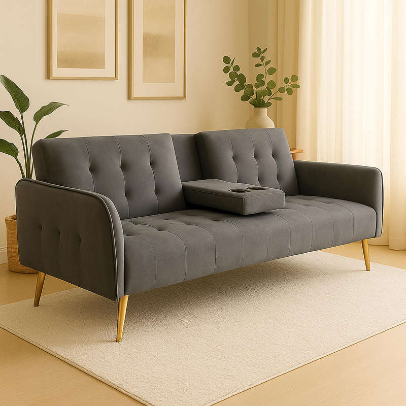 Sienna Luxe Sleeper Couch Grey