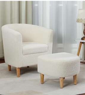 Sherpa Accent Chair and Ottoman