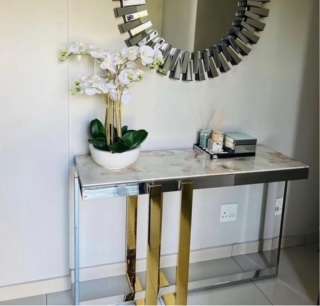Ornate Gold/ Silver Console Table