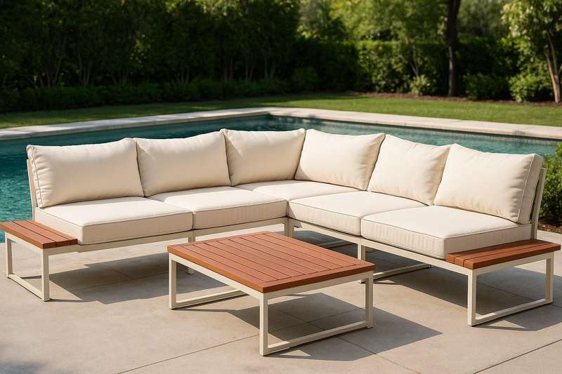 Casa Modern Outdoor Corner Patio Lounge Set White