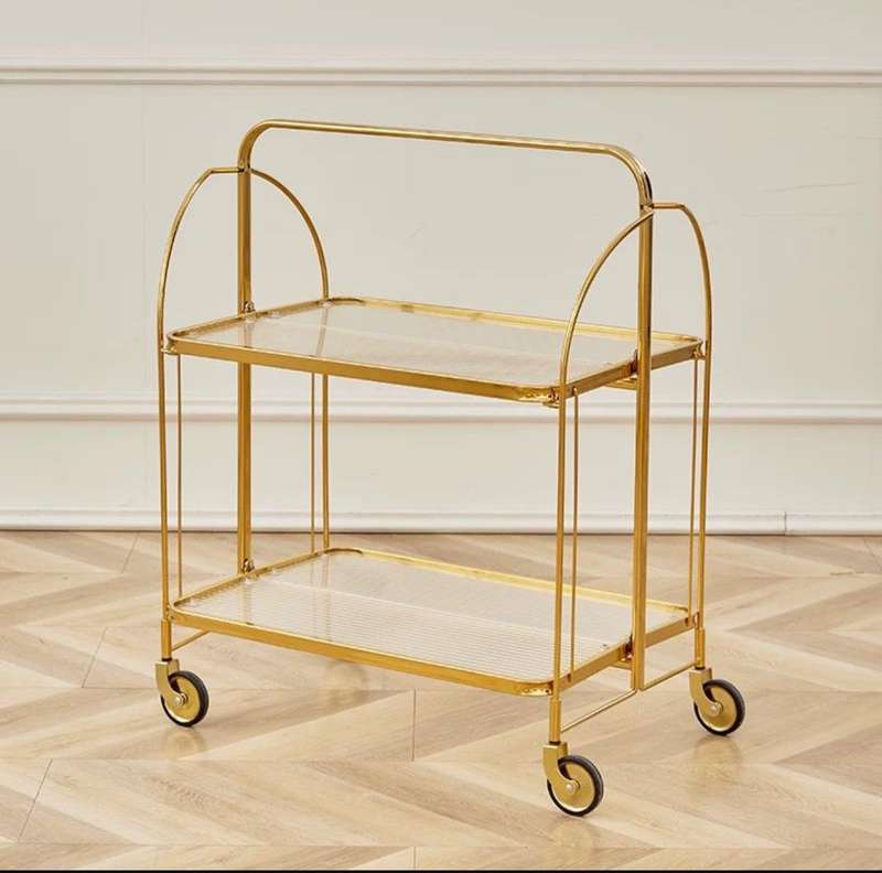 Luxe Gold Foldable Drinks Trolley