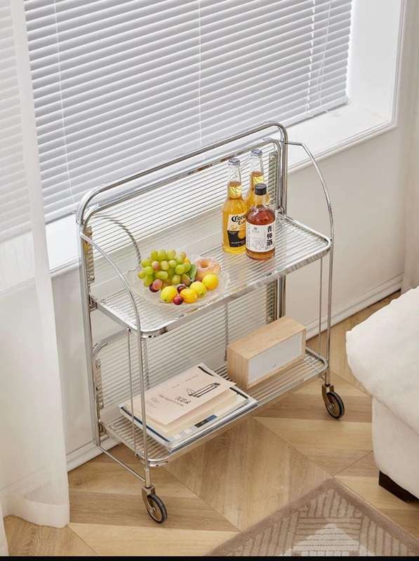 Luxe Chrome Foldable Drinks Trolley