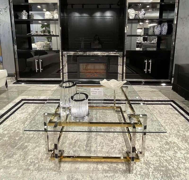 Ornate Gold/ Silver Coffee Table