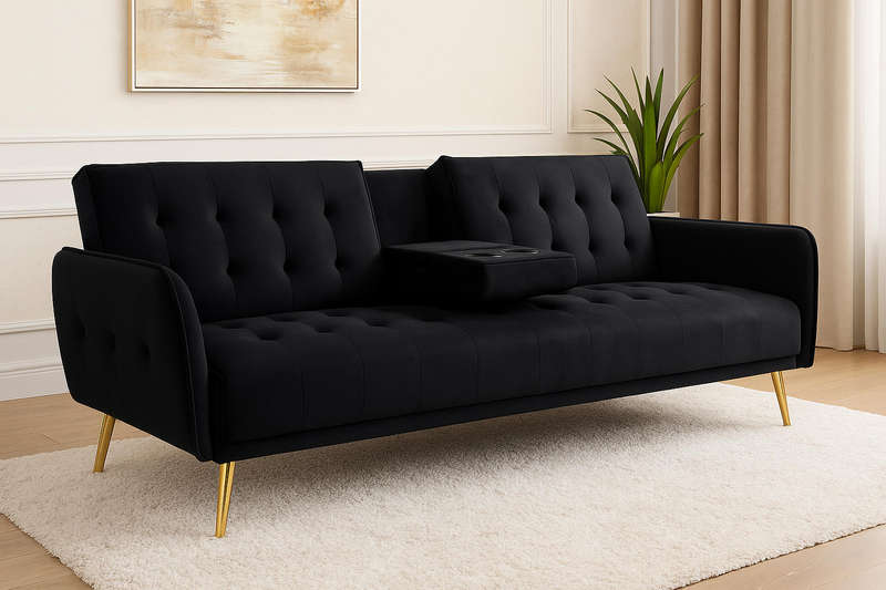 Sienna Luxe Sleeper Couch Black