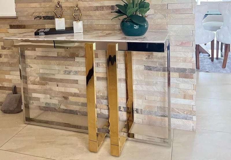 Ornate Gold/ Silver Console Table
