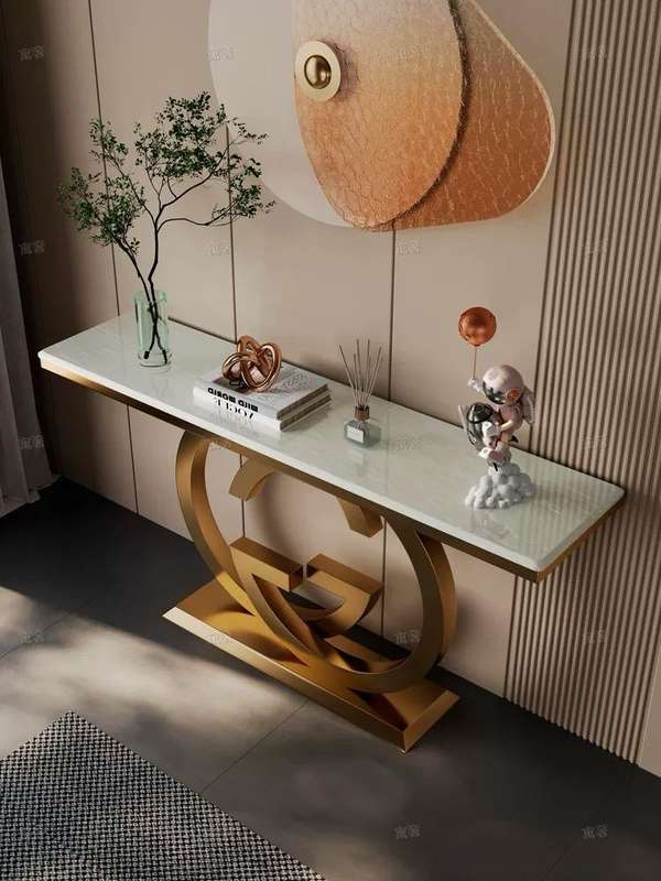 GG Marble Top Console Table (Gold)