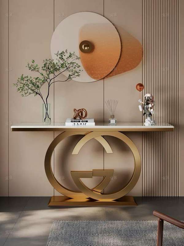 GG Marble Top Console Table (Gold)