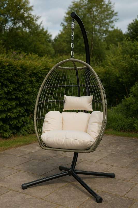 Foldable Hanging Chair Grey
