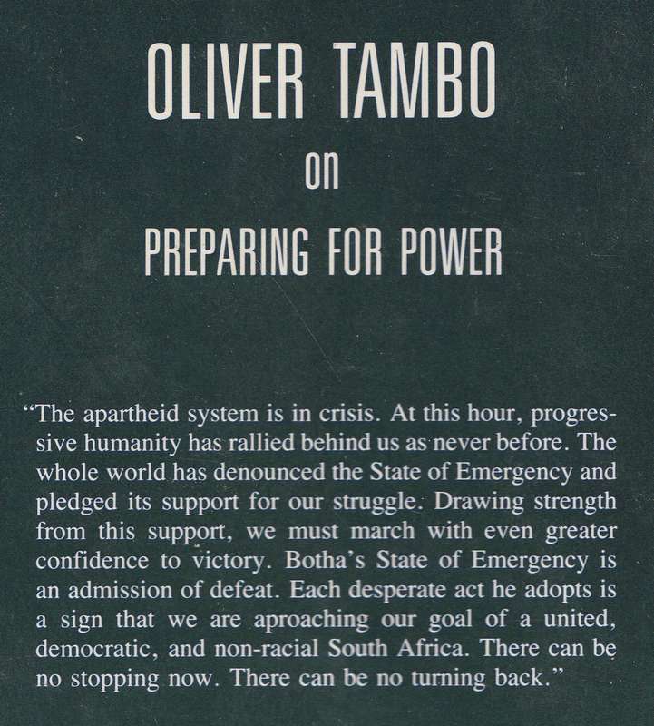 OLIVER TAMBO SPEAKS foreword by Nelson Mandela