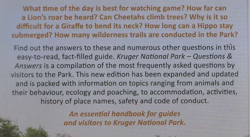 KRUGER NATIONAL PARK: QUESTIONS & ANSWERS by P F Fourie